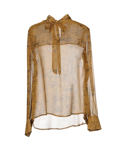 Shop Ottod'ame Patterned Shirts & Blouses In Camel