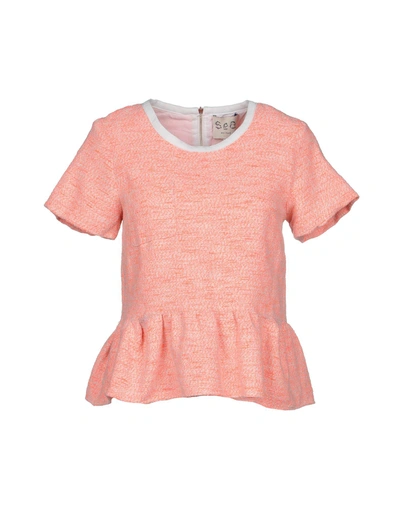 Shop Sea Blouses In Coral