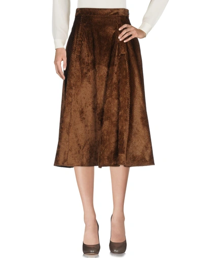 Shop Aglini 3/4 Length Skirts In Brown