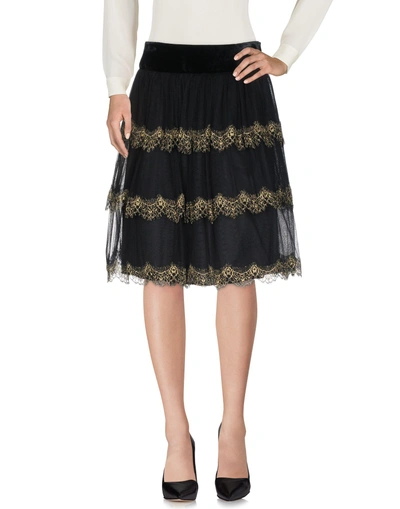 Shop Alberta Ferretti Woman Mini Skirt Black Size 4 Silk, Polyamide, Polyester