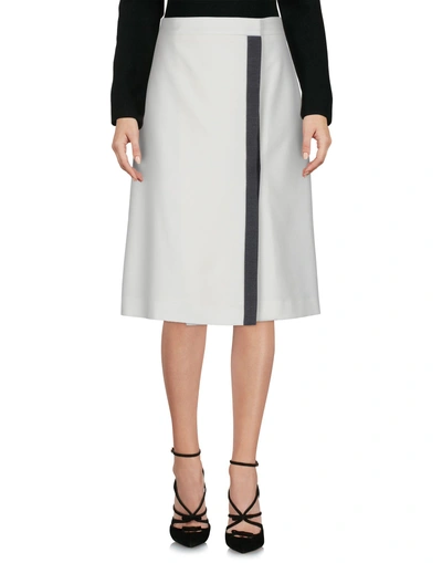 Shop Alessandro Dell'acqua Midi Skirts In Ivory