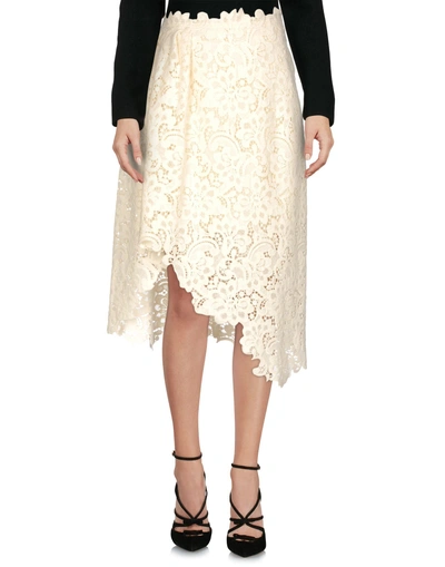 Shop Ermanno Scervino Midi Skirts In Ivory