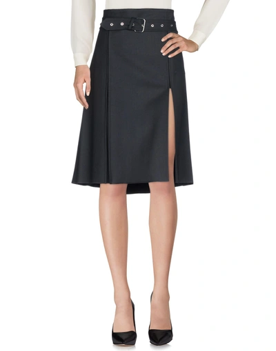 Shop Helmut Lang Knee Length Skirts In Black