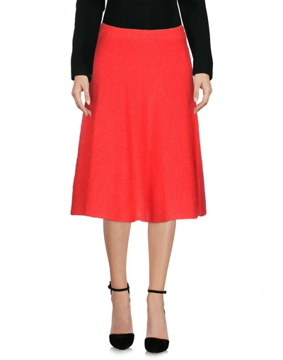 Shop Jucca Knee Length Skirt In Red