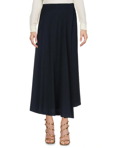 Shop Ottod'ame Long Skirts In Dark Blue
