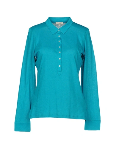 Shop Aigle Polo Shirt In Turquoise