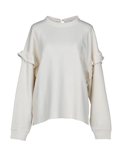 Shop Pinko Woman Sweatshirt Ivory Size M Cotton, Polyester In White