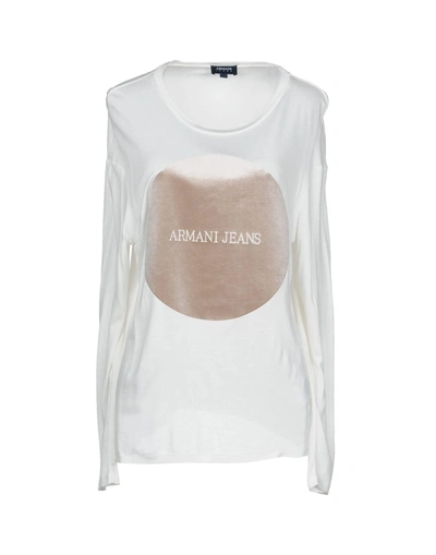 Shop Armani Jeans T-shirts In White