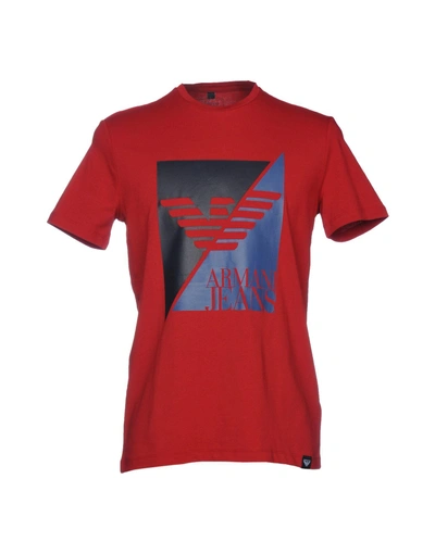 Shop Armani Jeans T-shirt In Red