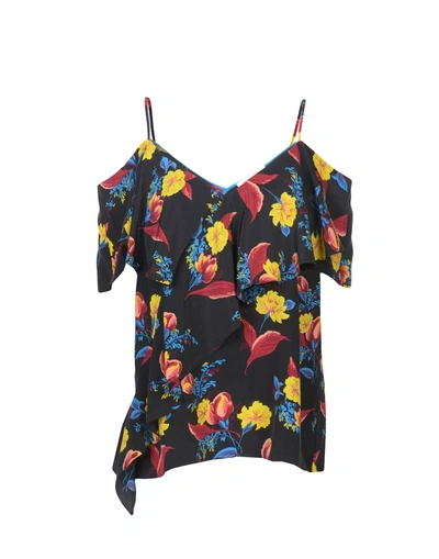 Shop Diane Von Furstenberg Silk Top In Black