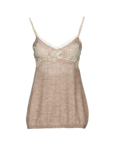 Shop Ermanno Scervino Top In Light Brown