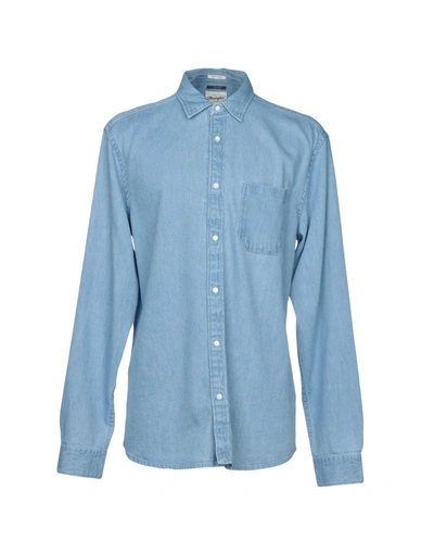 Shop Wrangler Denim Shirts In Blue