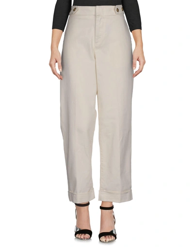 Shop Maison Scotch Denim Pants In Ivory