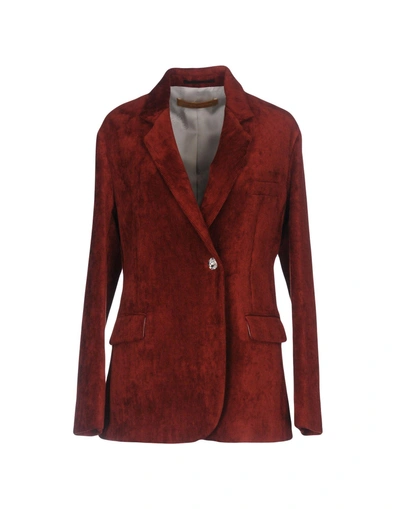 Shop Golden Goose Blazer In Brick Red