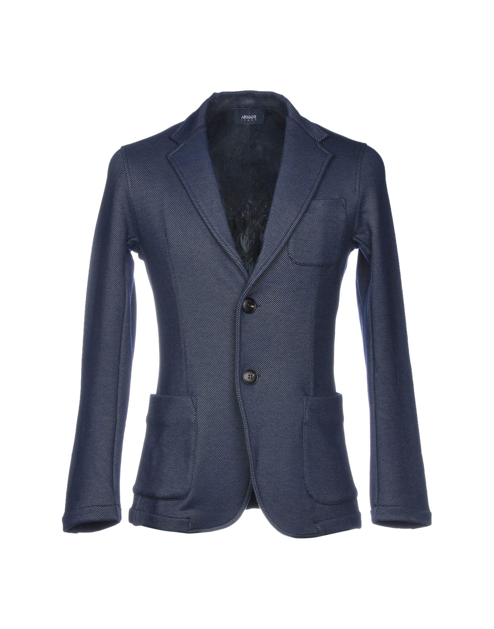 Armani Jeans Suit Jackets In Dark Blue | ModeSens