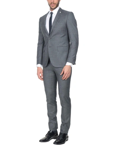 Shop Luigi Bianchi Mantova Suits In Grey