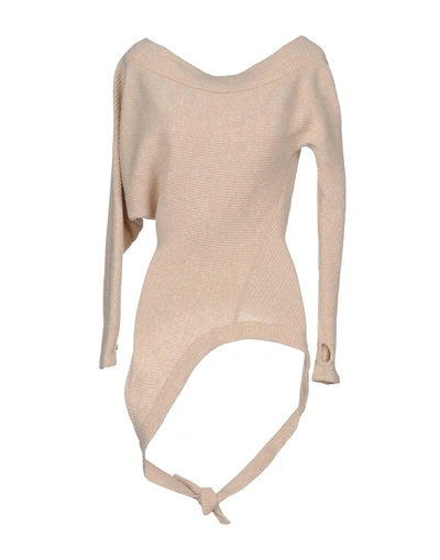 Shop Rabanne Woman Sweater Beige Size 8 Virgin Wool, Polyamide