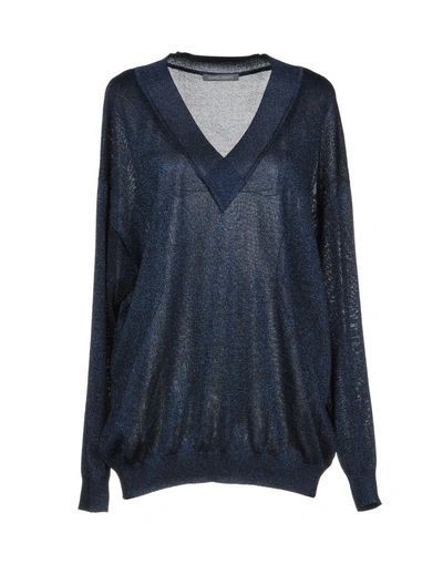 Shop Alberta Ferretti Sweaters In Dark Blue