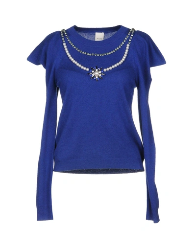 Shop Pinko Woman Sweater Blue Size L Wool, Viscose, Polyamide, Cashmere