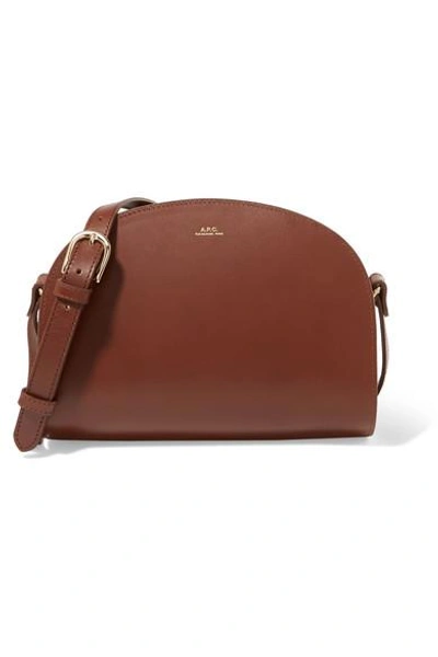 Shop Apc Demi-lune Leather Shoulder Bag