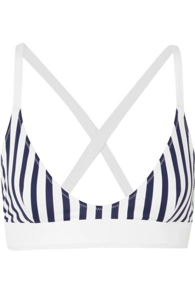 Shop Heidi Klein Bb Striped Triangle Bikini Top In White