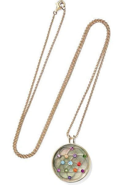 Shop Noor Fares 18-karat Gray Gold Multi-stone Necklace