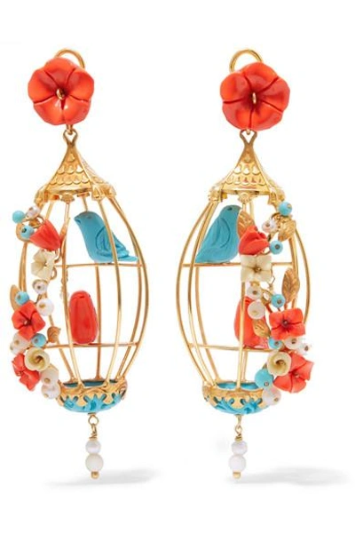 Shop Of Rare Origin Lovebirds Gold Vermeil Multi-stone Earrings