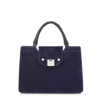 Shop Jimmy Choo Rebel Tote/s Navy Suede Tote Bag