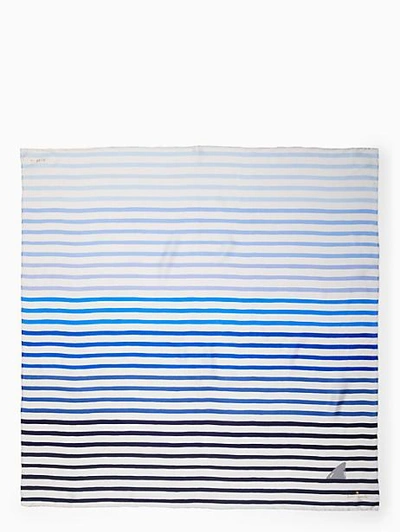 Shop Kate Spade Shark Silk Square Scarf In Navy