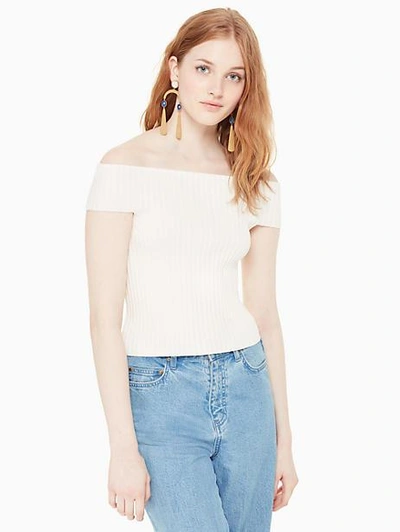 Shop Kate Spade Off The Shoulder Sweater In Cream