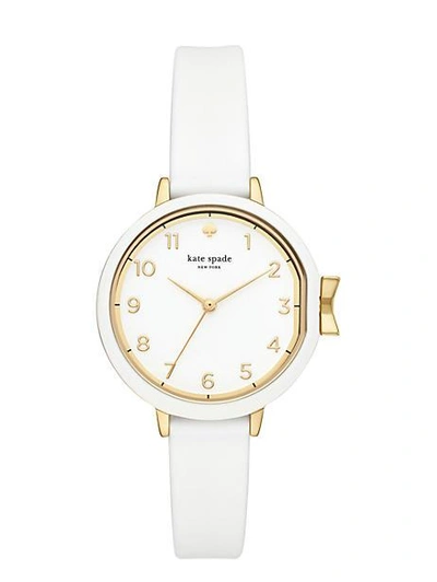 Shop Kate Spade White Silicone Park Row Watch