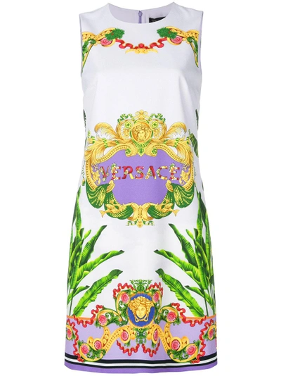 Shop Versace Palm Baroque Print Shift Dress