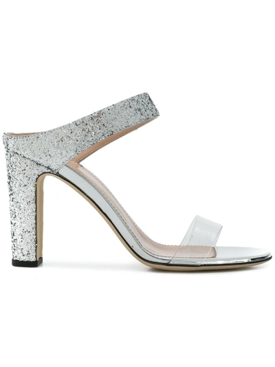 Shop Giuseppe Zanotti Design Glitter Strap Sandals - Metallic