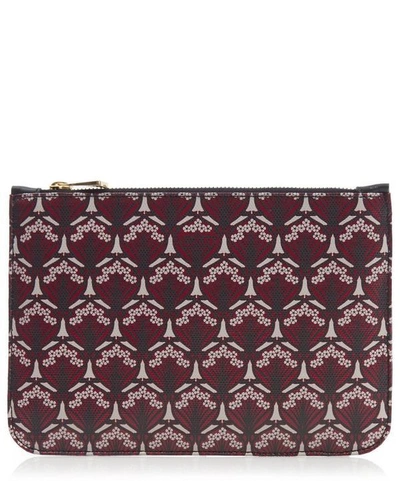 Shop Liberty London Iphis Canvas Medium Pouch In Dark Red