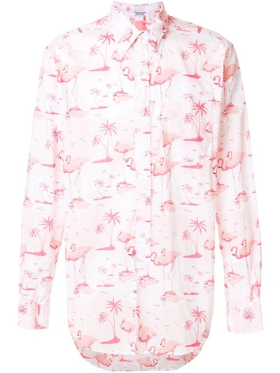 Shop Engineered Garments Flamingo Print Shirt In Pink