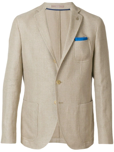 Shop Paoloni Classic Fitted Blazer - Nude & Neutrals