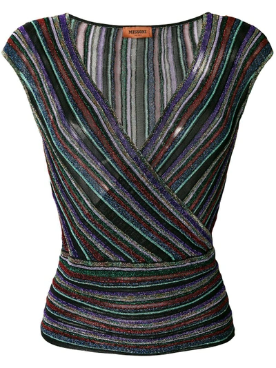 deep V-neck knit top