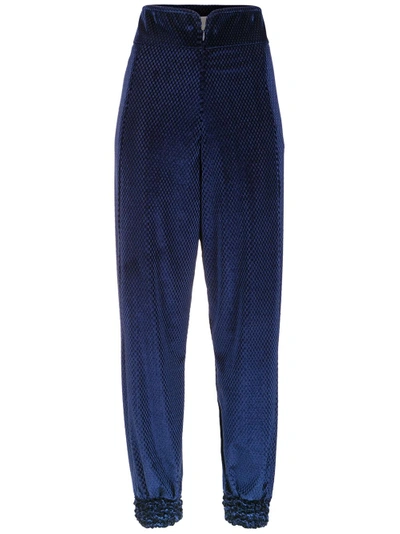 Shop Lilly Sarti Velvet Trousers In Blue