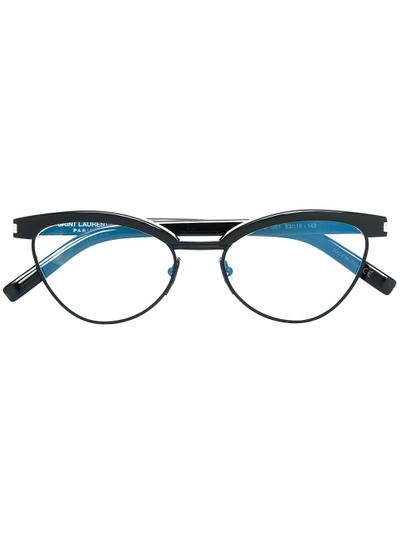 Shop Saint Laurent Eyewear Cat Eye Glasses - Black