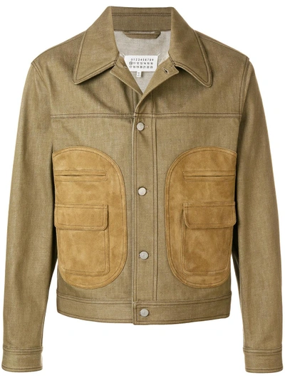 Shop Maison Margiela Leather-pockets Trucker Jacket - Brown