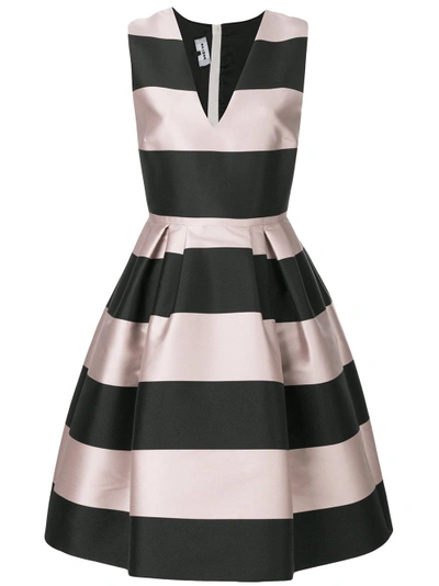 Shop Rochas Striped Printed Flared Dress