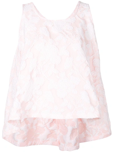 Shop Rochas Floral Flared Sleeveless Top