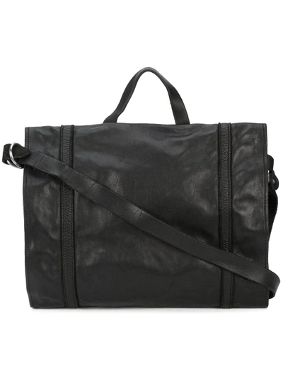 Shop Guidi Zipped Shoulder Bag - Black