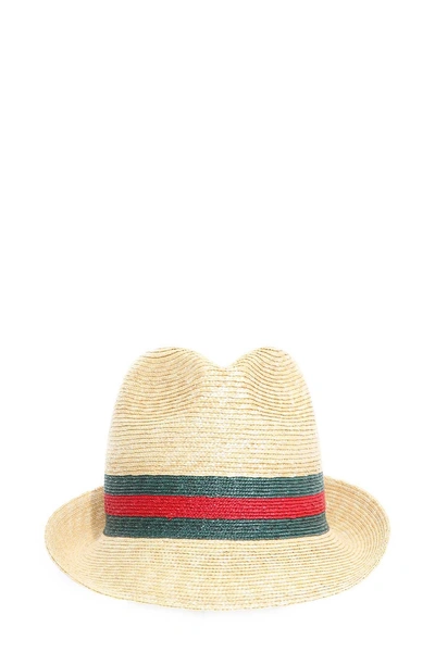 Shop Gucci Straw Hat In Beige