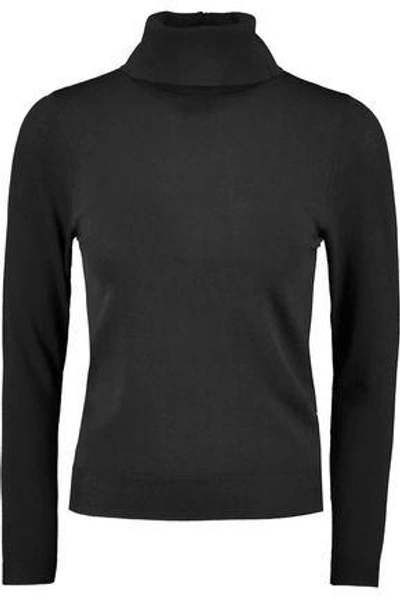 Shop Totême Woman Stretch-knit Turtleneck Top Black