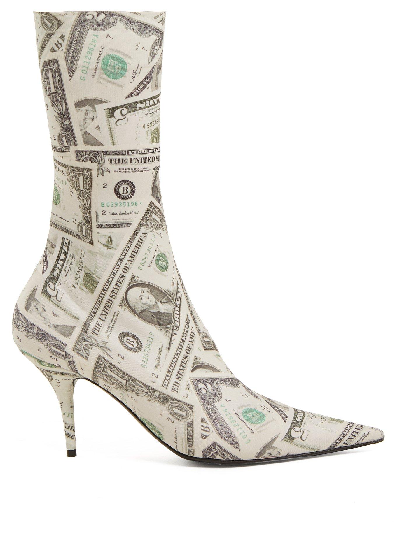 balenciaga dollar print boots