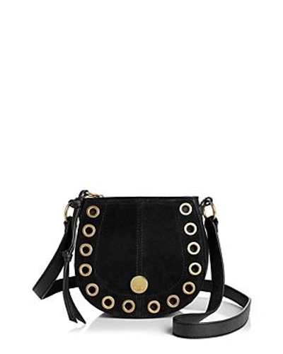 Shop See By Chloé See By Chloe Kriss Mini Suede Crossbody In Black/gold