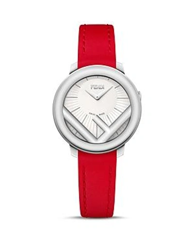Shop Fendi Run Away Watch, 28mm In White/red