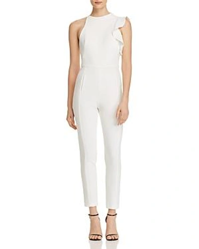 Shop Black Halo Pabla Ruffle-detail Jumpsuit In Porcelain