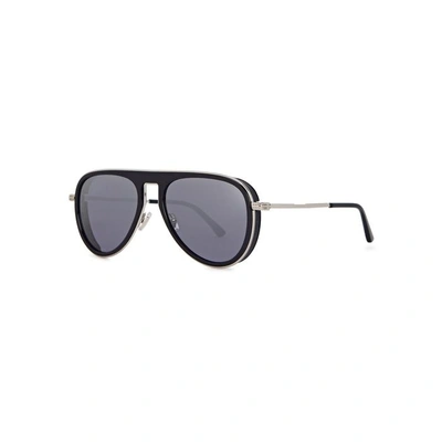 Shop Jimmy Choo Carl Aviator-style Sunglasses In Blue